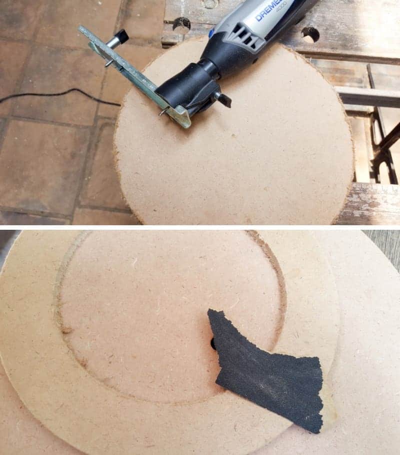 Cutting the ring to support the mechanism for the lazy susan