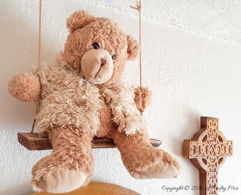 Add a bit of whimsy to your home decor with this easy to make Teddy Bear swing. Get the full tutorial at A Crafty Mix