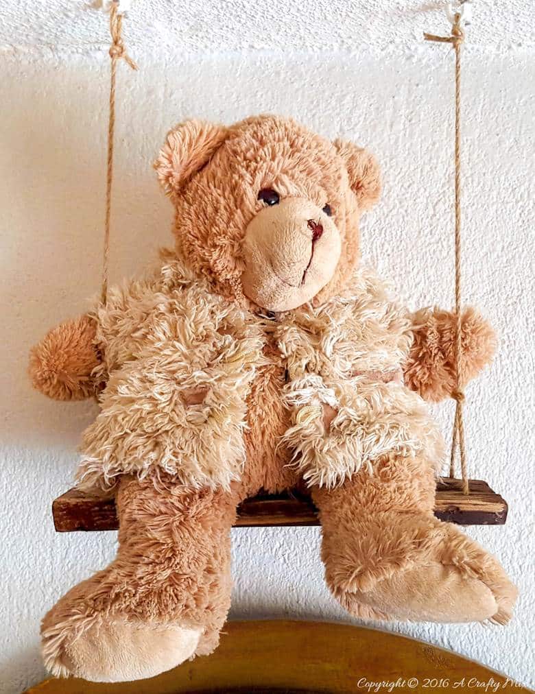 Add a bit of whimsy to your home decor with this easy to make Teddy Bear swing. Get the full tutorial at A Crafty Mix
