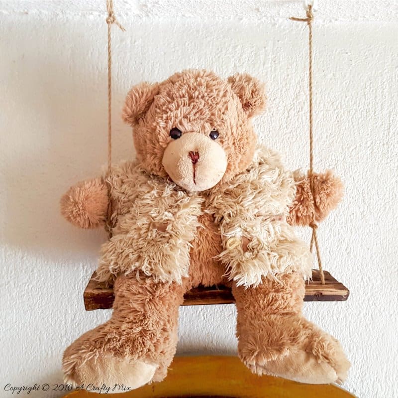 Add a bit of whimsy to your home decor with this easy to make Teddy Bear swing. Get the full tutorial at A Crafty Mix