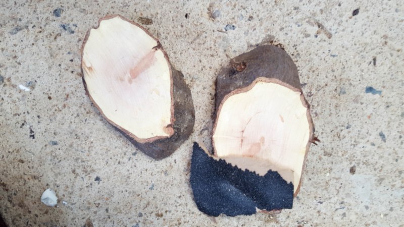 Sand the wood slices smooth