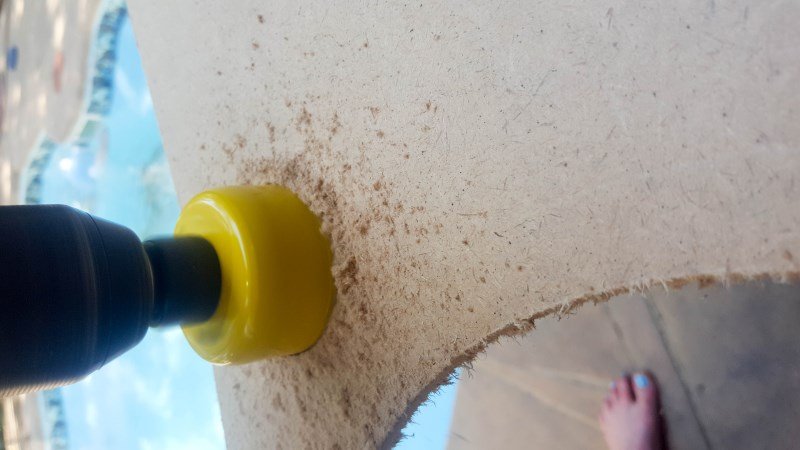 Cut two rings from hardboard