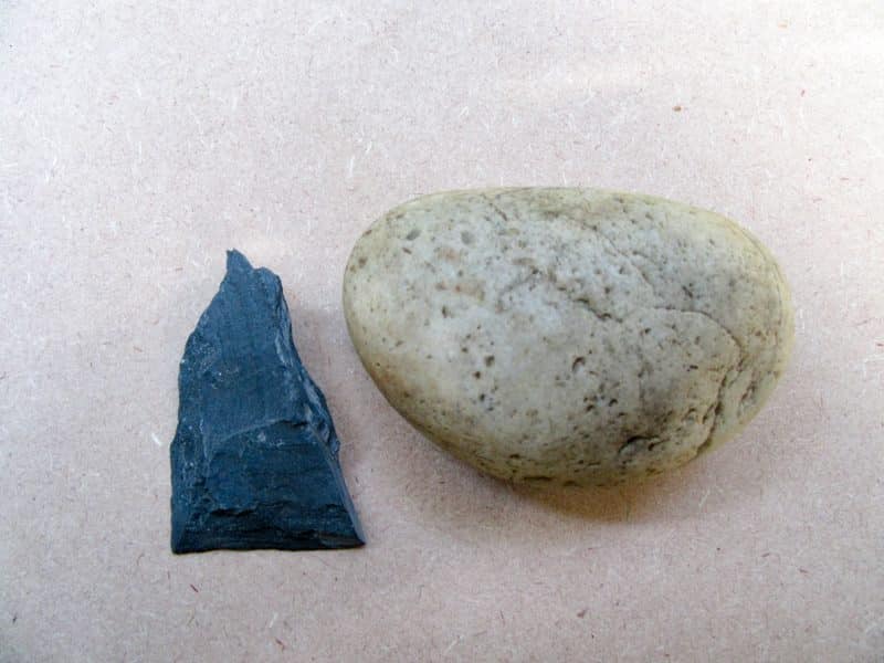 Use a pebble to chip away at the slate