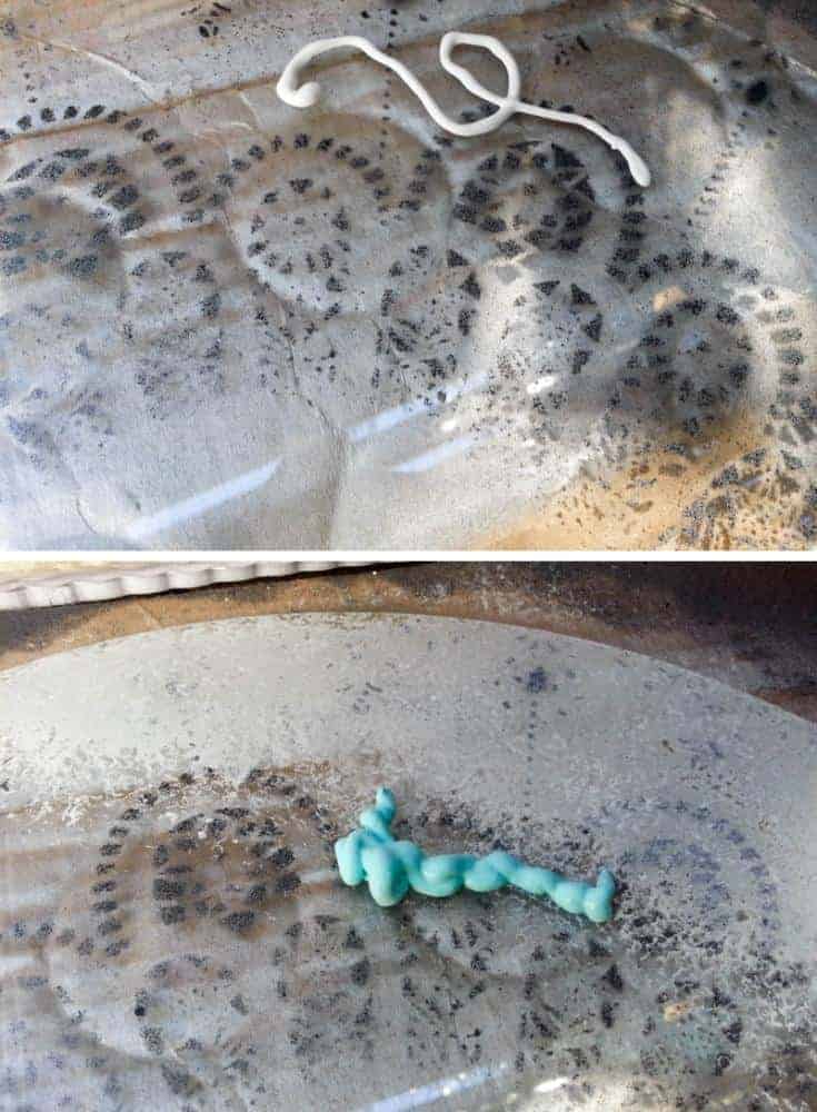 Add the Unicorn Spit over the spray paint #verreeglomise #UnicornSpit #ACraftyMix #DIYTutorial #HomeDecor #verreeglomisetutorial