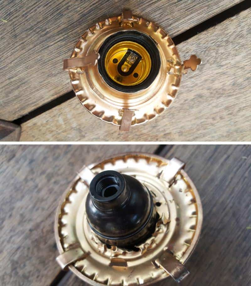 After gluing the fitting inside the burner