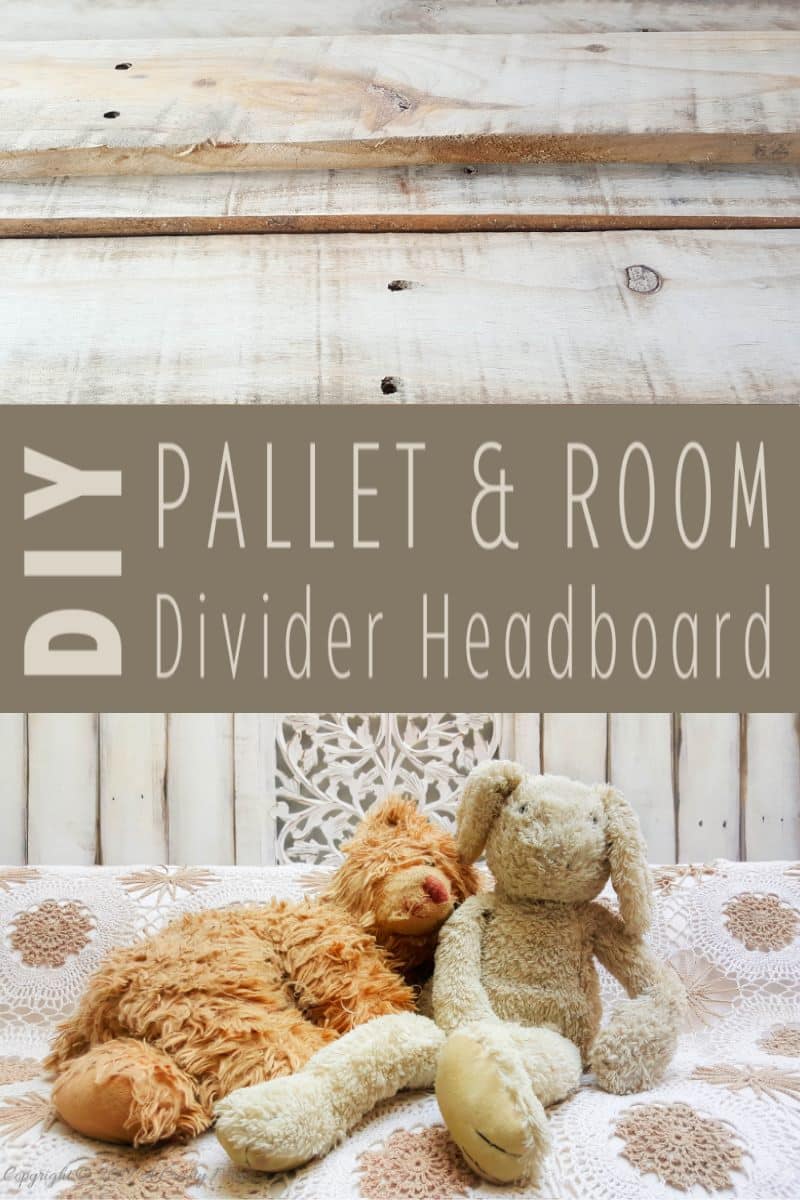 How to make a pallet headboard and add an off cut from a room divider. Quick and easy upcycled home decor #ACraftyMix #PalletHeadboard #UpcycledHomeDecor