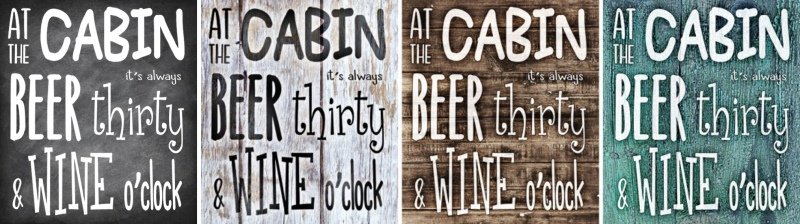 Free Cabin Beer and Wine Sign