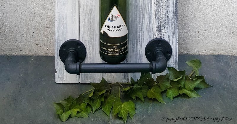 Galvanized pipes on an industrial wine rack