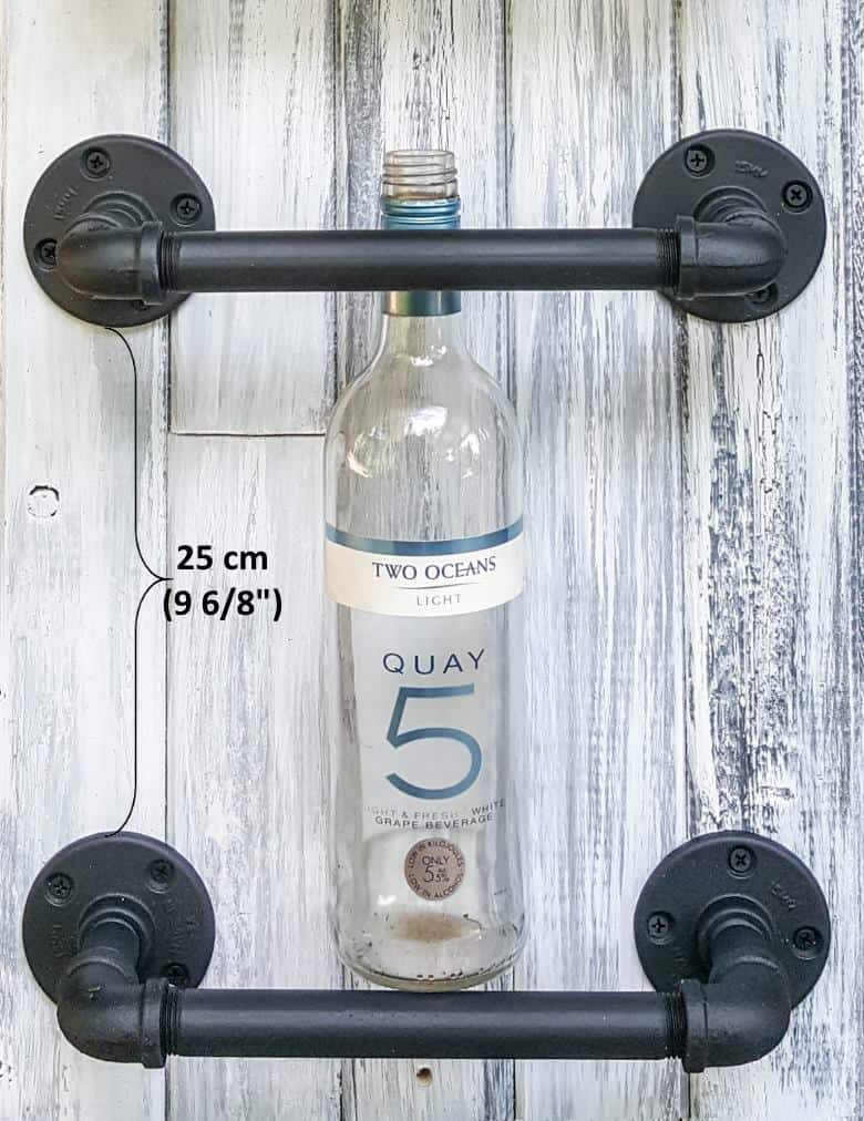 Adjust the gap between the pipes depending on the size of your wine bottles