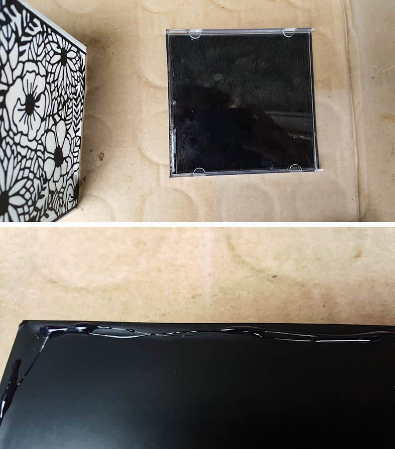 Making a bottom for the luminary and gluing it to the CD cases