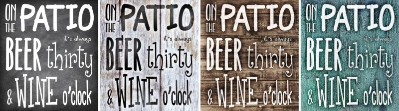 Free Patio Beer and Wine Sign