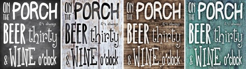 Free Porch Beer and Wine Sign