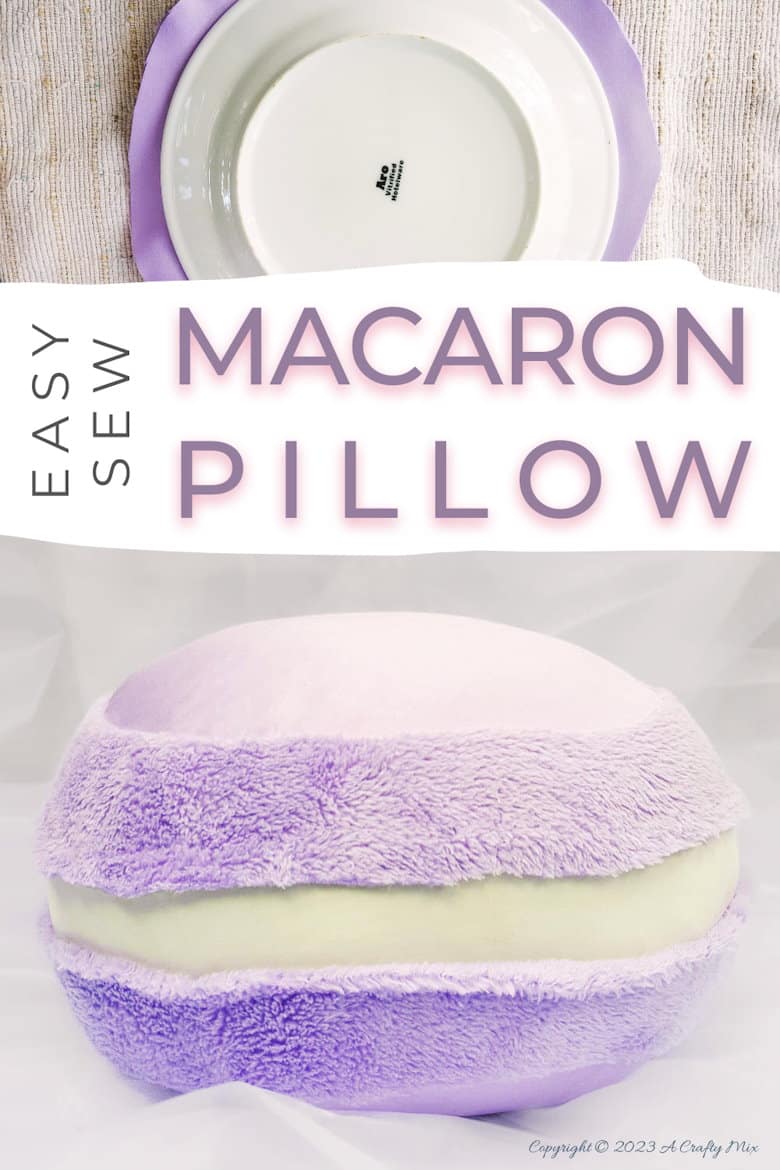 Add a little fun to your decor with this macaron pillow. Quick and easy. A one of a kind pillow with step-by-step tutorial from A Crafty Mix | Make it yourself