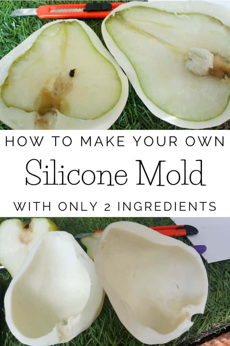 How we made a concrete pear with rusty nail stalk using a homemade two-ingredient silicone mold. Full tutorial
