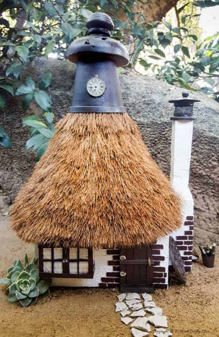 A Crafty Mix A Lamp Shade Recycle and How to Thatch a Fairy Roof A
