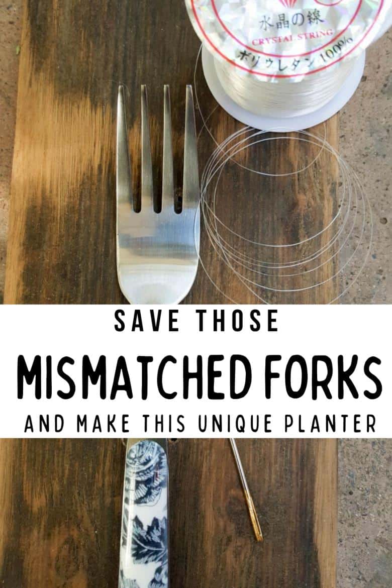 Do you have a whole bunch of ,mismatched forks? Save them to make this quick and easy planter idea and add a unique touch to your gallery wall.  #DIYHomeDecor #GalleryWall #ACraftyMix #Repurpose #AirPlanter