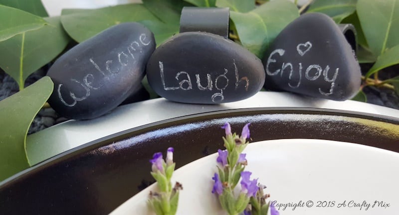 These 10 minute pebble napkin rings will add a lovely touch to any occasion. Quick and easy to make