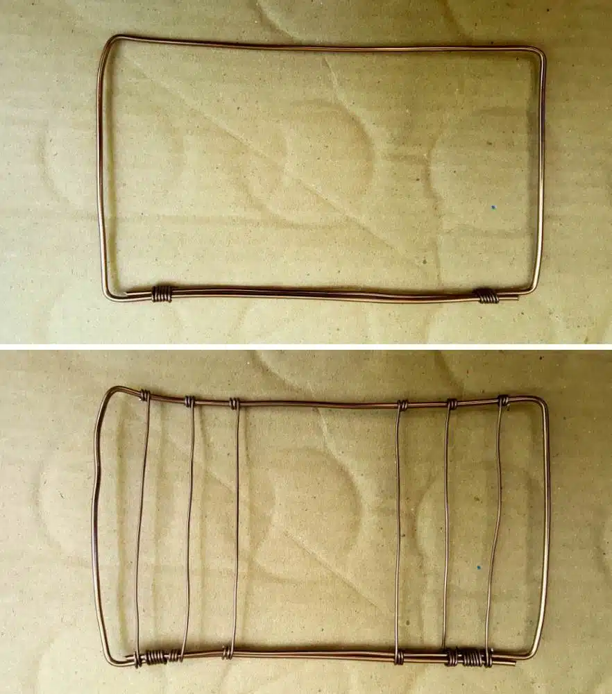 Wire work for the DIY fantasy fairy Daybed. #Fairygarden #wiredaybed #fairydaybed #fairyfurniture