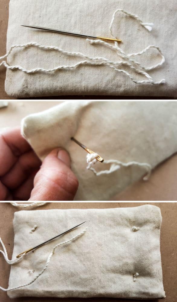 Making a tufted mattress for a fairy daybed #Fairygarden #wiredaybed #fairydaybed #fairyfurniture
