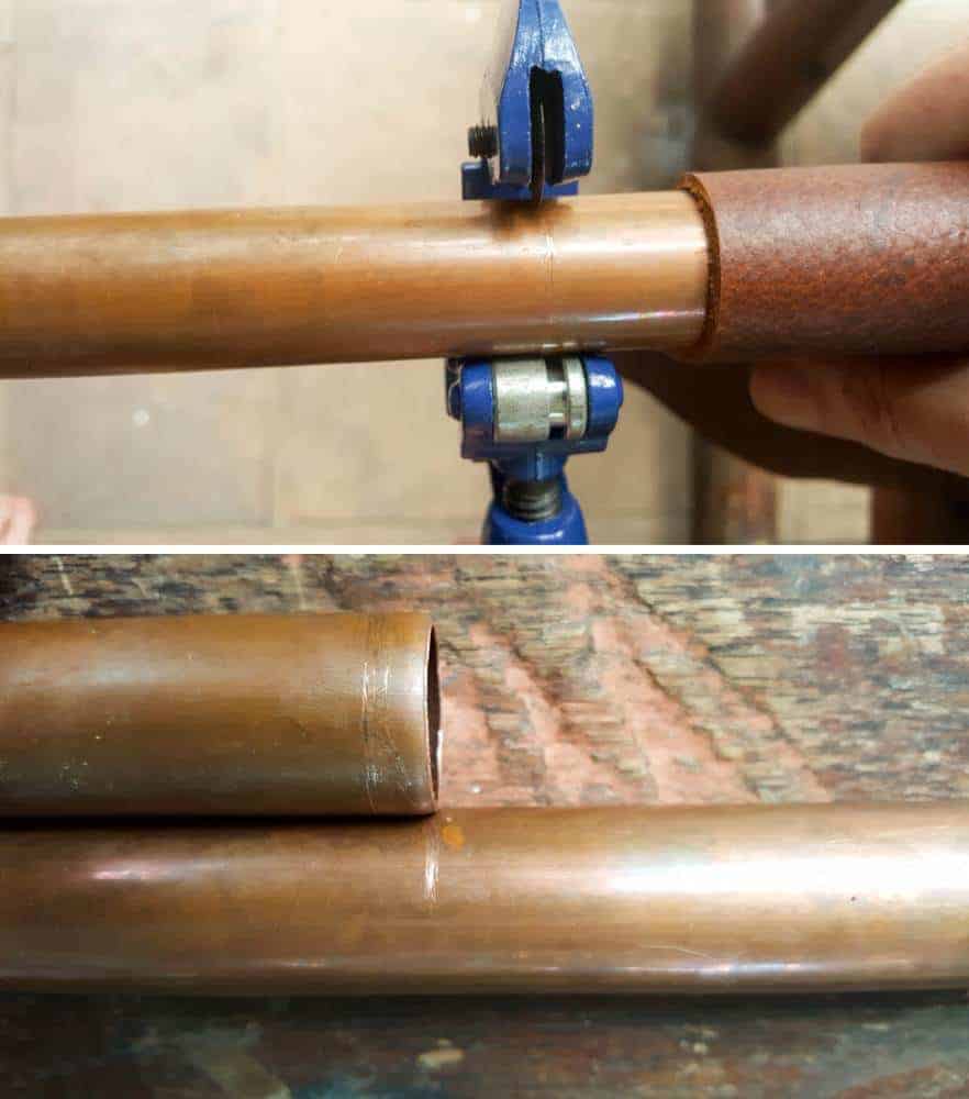 Measuring and drilling the copper pipes to make a trivet #coppertrivet #trivetDIY