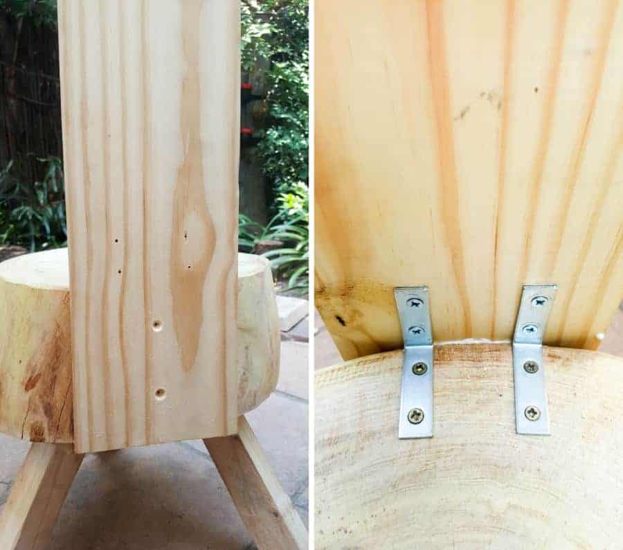Putting the back on the llama chair. DIY Tutorial from A Crafty Mix #llamaDIY