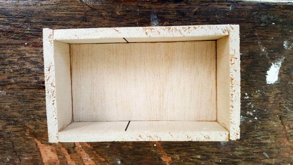 Making the trough for the the DIY fairy garden water feature. Includes template for all the pieces