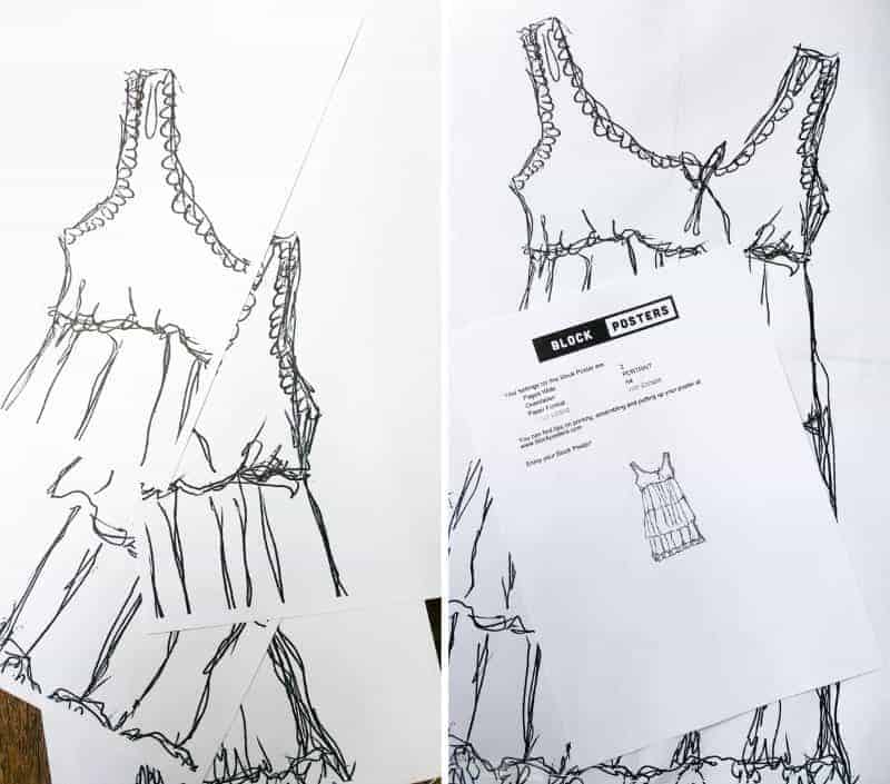 Using blockposter to create large prints to use as a template for making a wire dress. #BlockPoster #WireArt #DIYTutorial