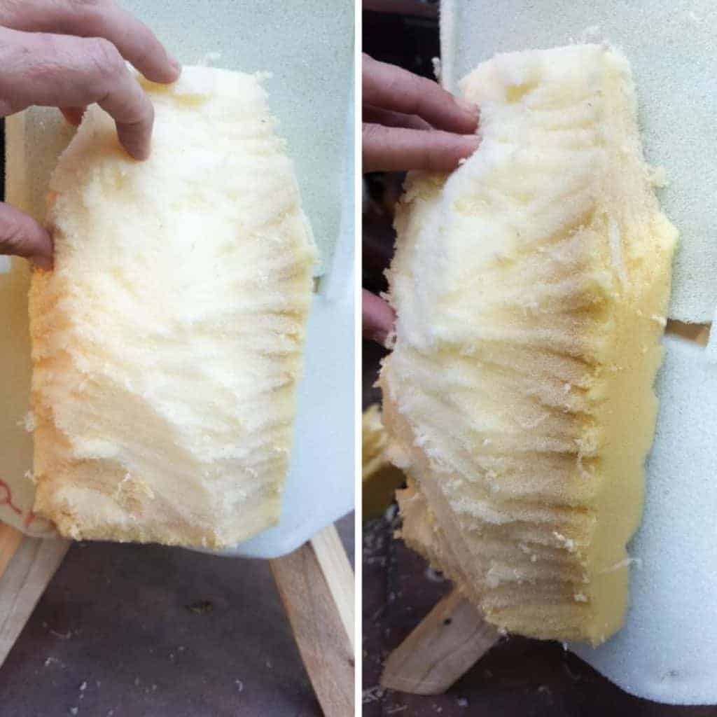 Making a little tummy and nose for the chair. DIY Tutorial from A Crafty Mix #llamaDIY #DIYTutorial #LlamaChair