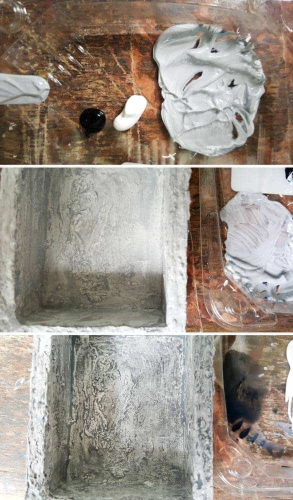 Painting the fairy water feature to to mimic concrete #DIYFairyWaterFeature #WaterFeature #FairyGardens