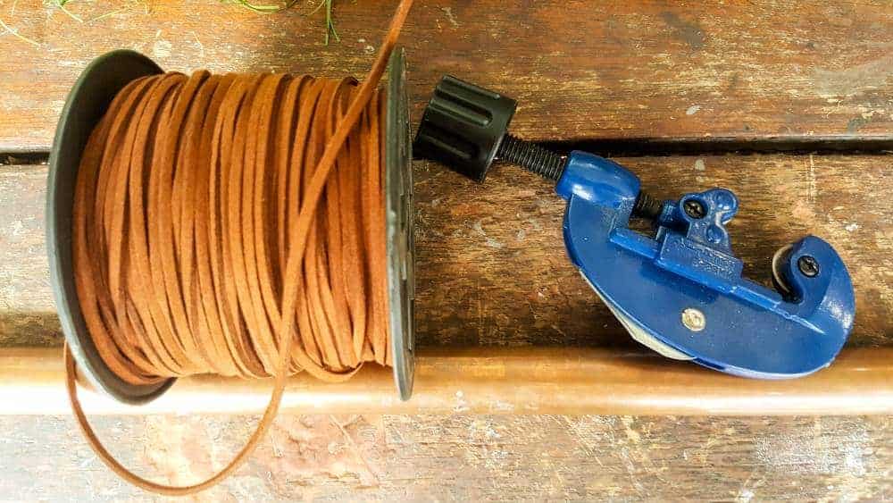 What you need to make a rustic patina copper and leather trivet #coppertrivet #rustictrivet @copperpatinaDIY