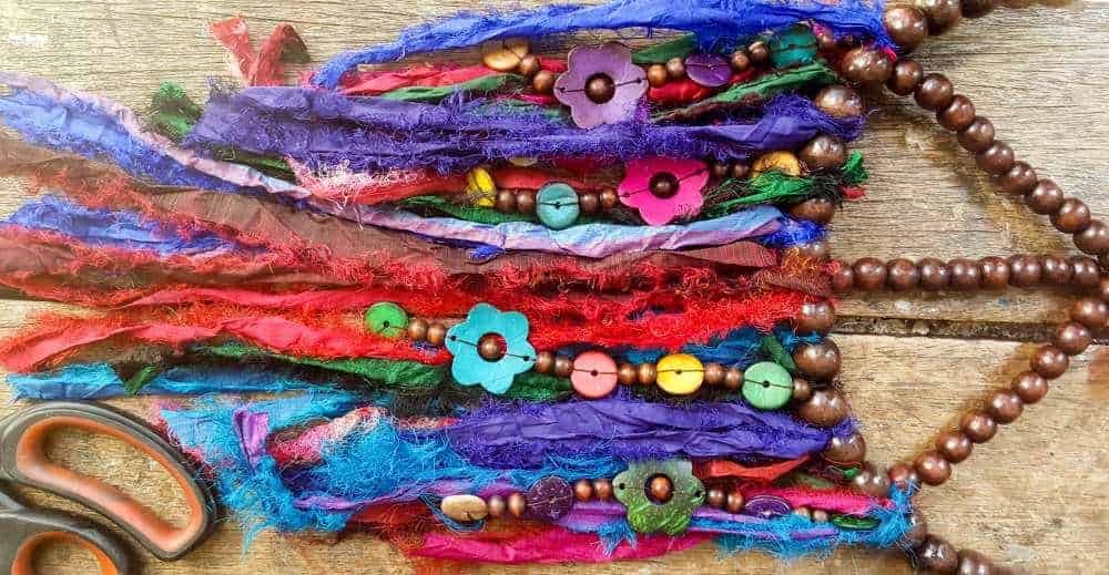 Stunning silk and bead mix #bohemiandecor #bohodecor #dreamcatcher #DIYTutorial #ACraftyMix