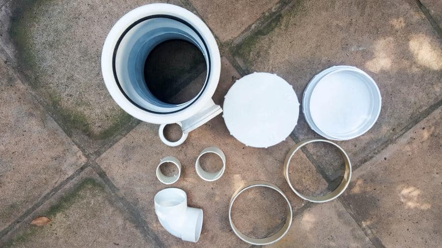 What you need to make your own faux antique hand water pump from PVC pipes #antiquehandpump #DIYHandpump #waterfeaturepump #acraftymix