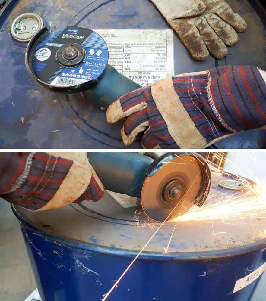 The poor hubby grinding away at the drum to create a hole for the old basin
#cuttingmetal  #drumwaterfeature #PVChandpump #DIYTutorial #ACraftyMix