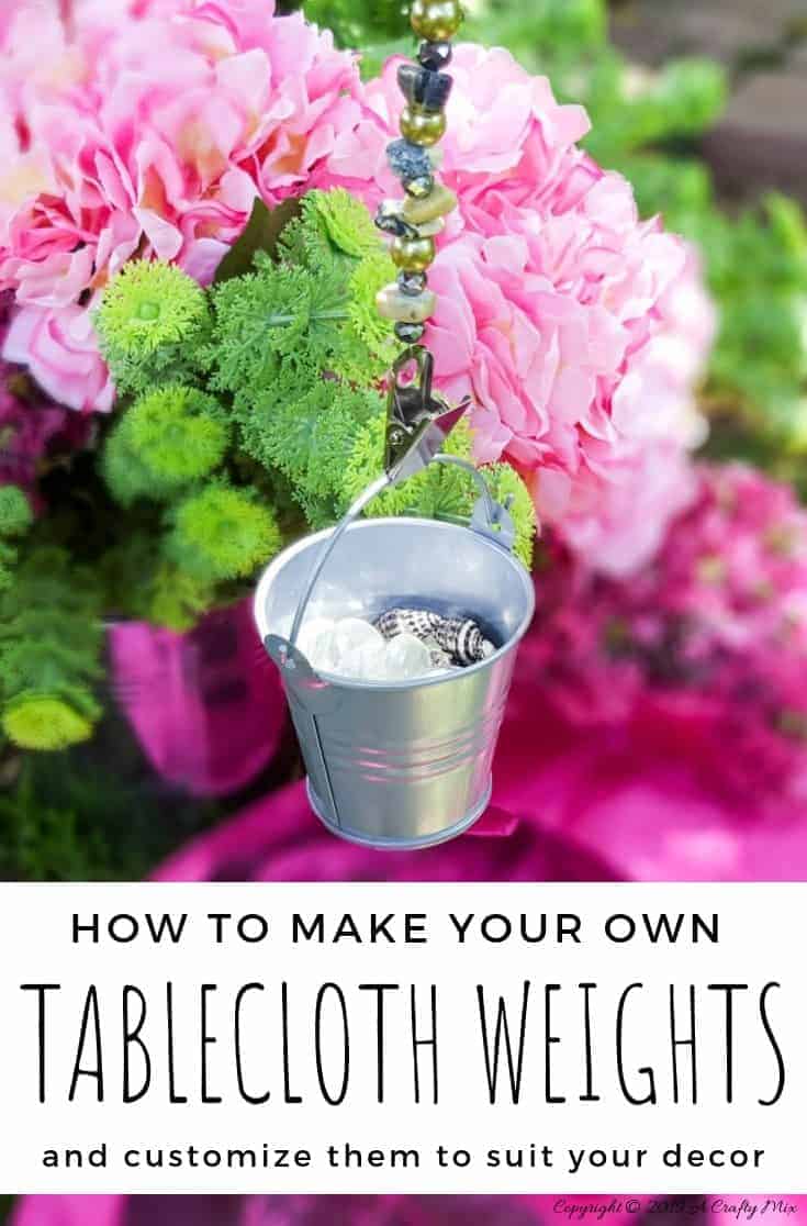 How to make your own tablecloth weights using basic craft supplies. #tableclothweights #tabledecor #DIYTableClothWeights #SpringDecor