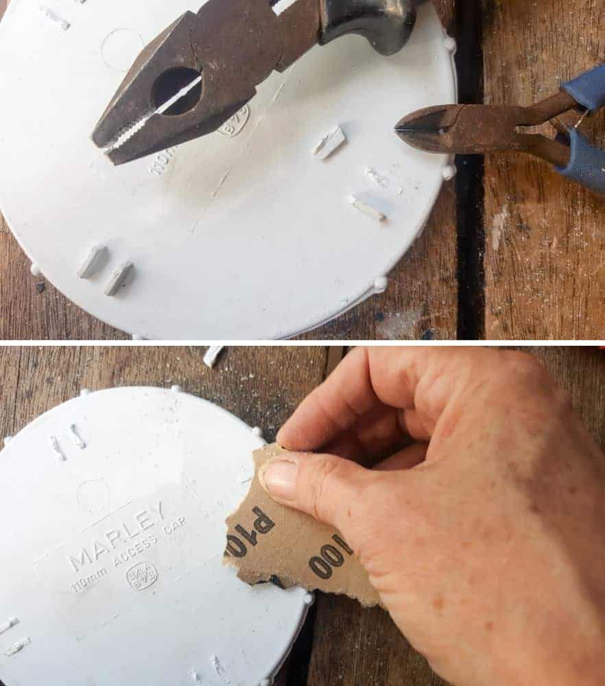 The PVC pipes and fittings needed to seal the hand pump #antiquehandpump #DIYHandpump #waterfeaturepump #acraftymix