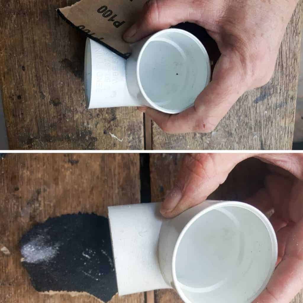 Prepping the PVC pipes for painting #paintingPVCPipes #DIYPaintingPVC #acraftymix #DIYTutorial