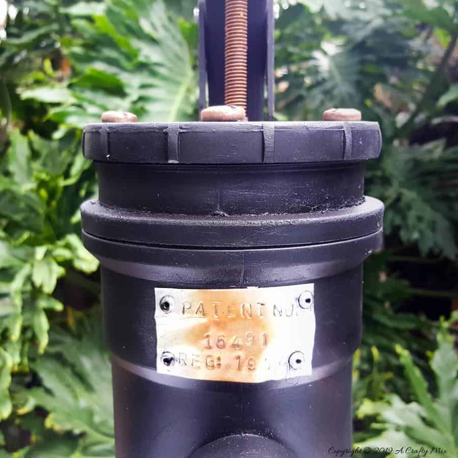 How to make your own faux antique hand water pump from PVC pipes. Full DIY tutorial at A Crafty MIx #paintingPVCPipes #DIYPaintingPVC #acraftymix #DIYTutorial #fauxhandwaterpump #antiquewaterpump