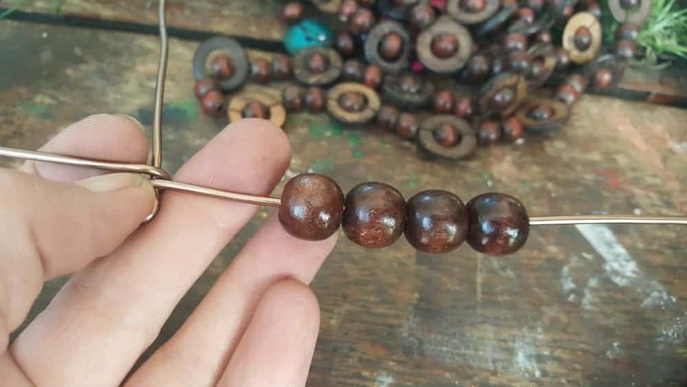 Thread the beads onto the wire