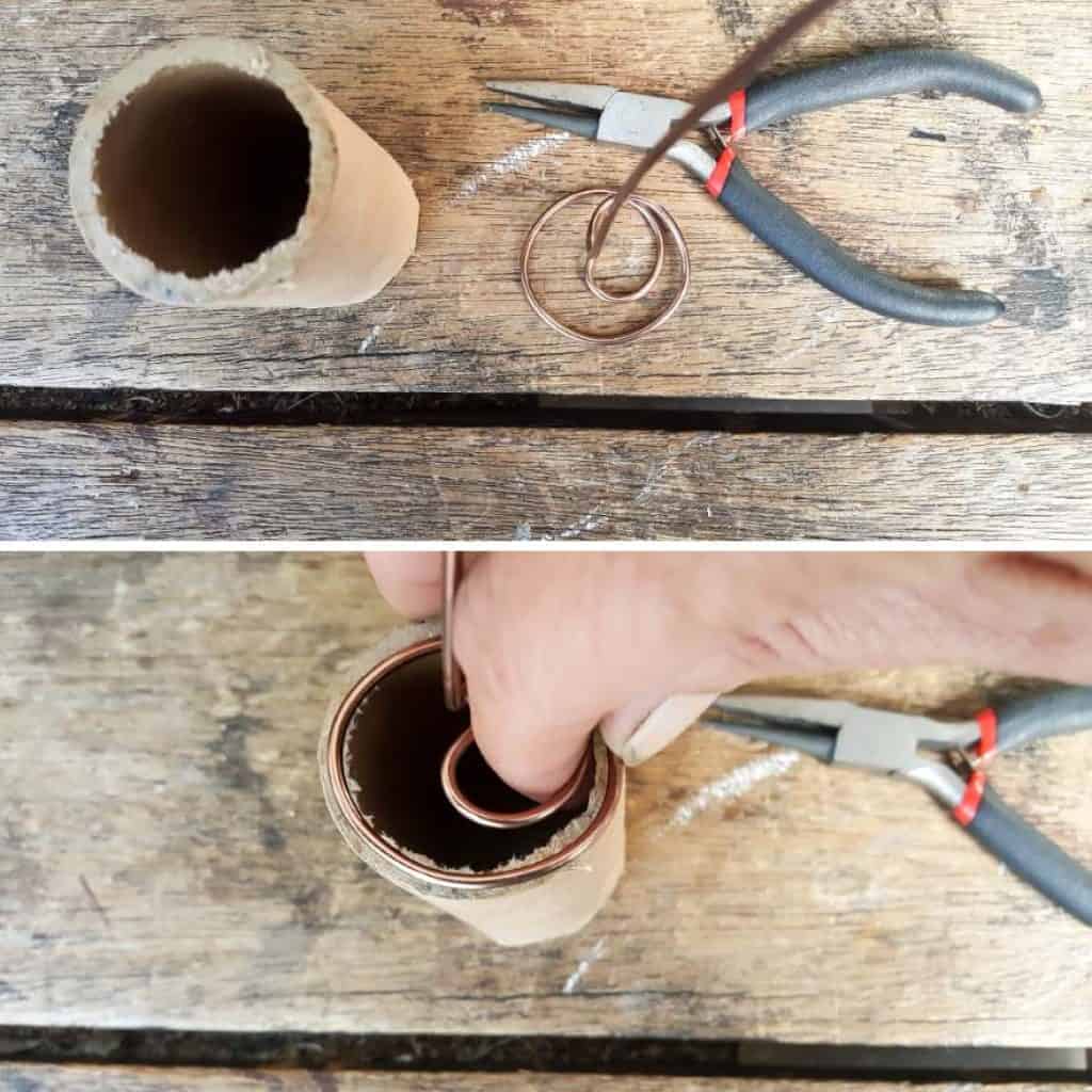 Twist the wire wide enough to fit on the tube #FairyGarden #FairyScape #FairyTutorial #ACraftyMix #CraftTutorial #FairyCraft