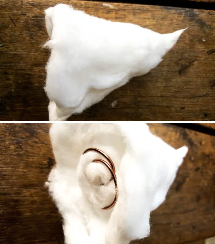 Add more cotton wool to fill out the shape #FairyGarden #FairyVillage #FairyTutorial #ACraftyMix #CraftTutorial #FairyCraft