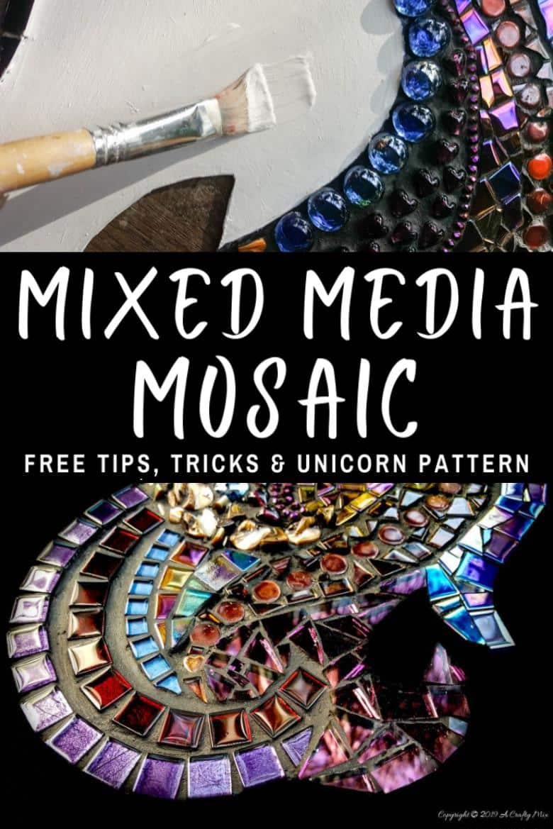 A great tutorial that shows you how to create a mixed media mosaic artwork. Lots of tips and tricks and includes a free zentangle template to work from. #mosaicprojects #tipsandtricks #howtomake #mixedmediamosaic #acraftymix #unicornspit #mosaicart #mosaicideas #unicornart