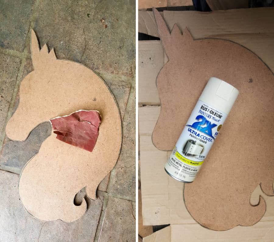 Sand and paint the hardboard #mosaicprojects #tipsandtricks #howtomake #mixedmediamosaic #acraftymix #unicornspit #mosaicart #mosaicideas #unicornart