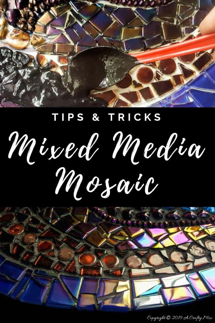 Tips and tricks to creating a mixed media mosaic. #mosaicprojects #tipsandtricks #howtomake #mixedmediamosaic #acraftymix #unicornspit #mosaicart #mosaicideas #unicornart