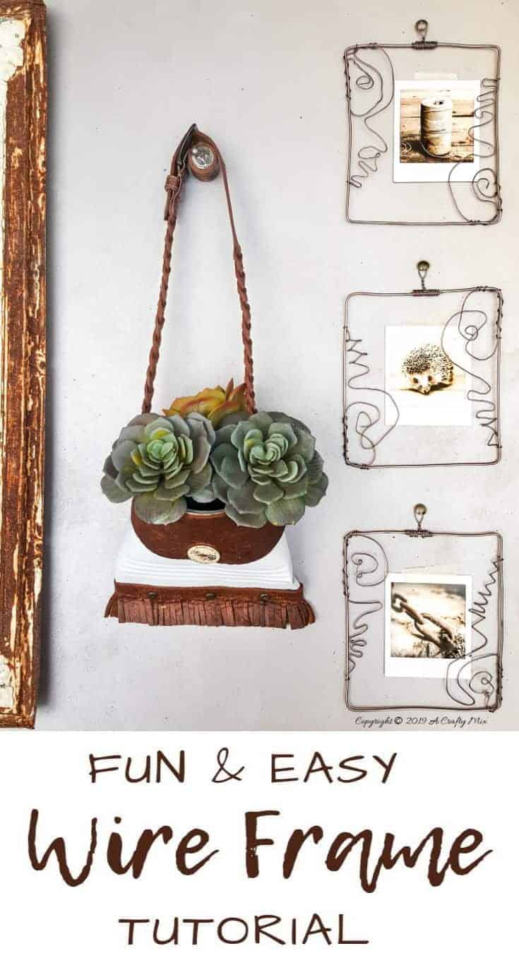 Personalize your space and your gallery wall with these super cute wire picture frames that you can make with this easy step-by-step tutorial! #pictureframesDIY #wirepictureframe #pictureframes #gallerywall #creativepictureframes #polaroid #Fujifilm #Instax #ACraftyMix
