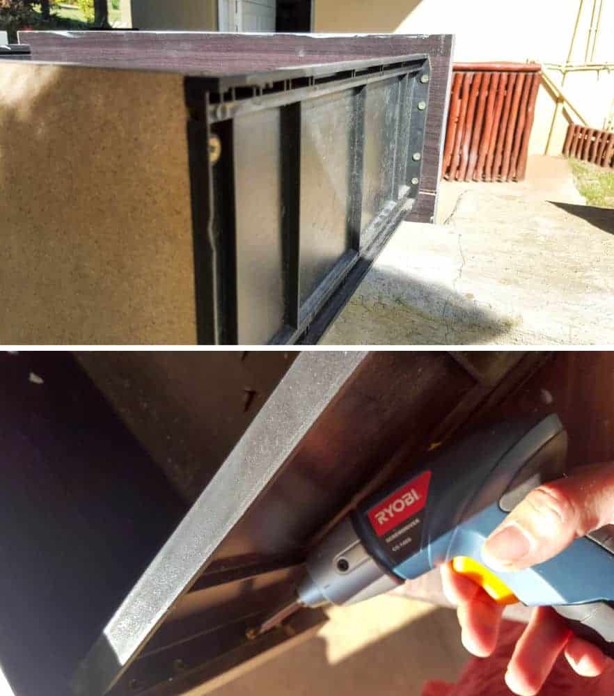 Taking the drawers apart to be reused as the fix. #Tipsandtricks #acraftymix #brokendrawers #quickfix #easyDIYfix