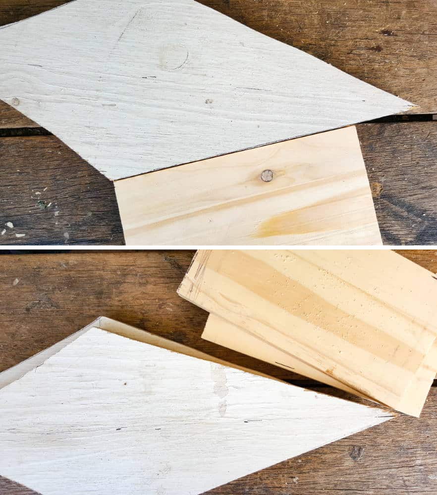 THe wooden pieces needed for the body of the birdhouse #rusticbirdhouse #DIYbirdhouse #paintedbirdhouse #acraftymix #birdhouseideas #uniquebirdhouse