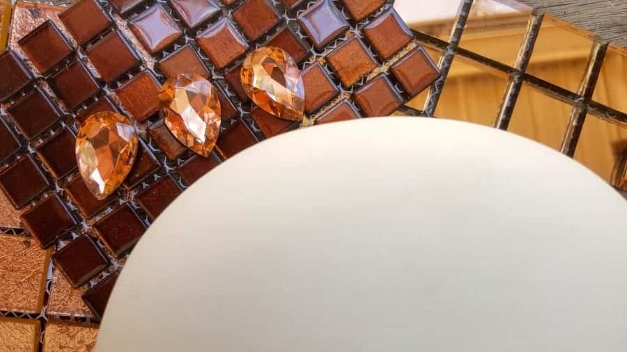 What you need to make a Faberge styled mosaic #Mosaicart #FabergeMosaic #MosaicTips #acraftymix #Mosaictricks #MosaicDIY #MosaicHowTo #RussianEggs