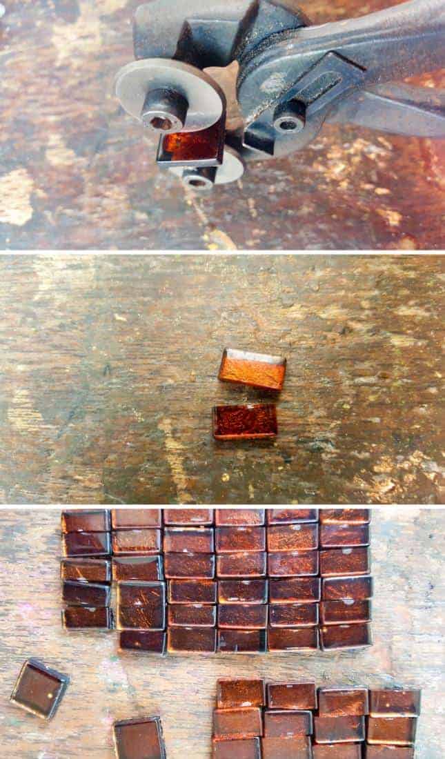 How to cut square tiles in half to make rectangles #Mosaicart #FabergeMosaic #MosaicTips #acraftymix #Mosaictricks #MosaicDIY #MosaicHowTo #RussianEggs #MosiacDIY