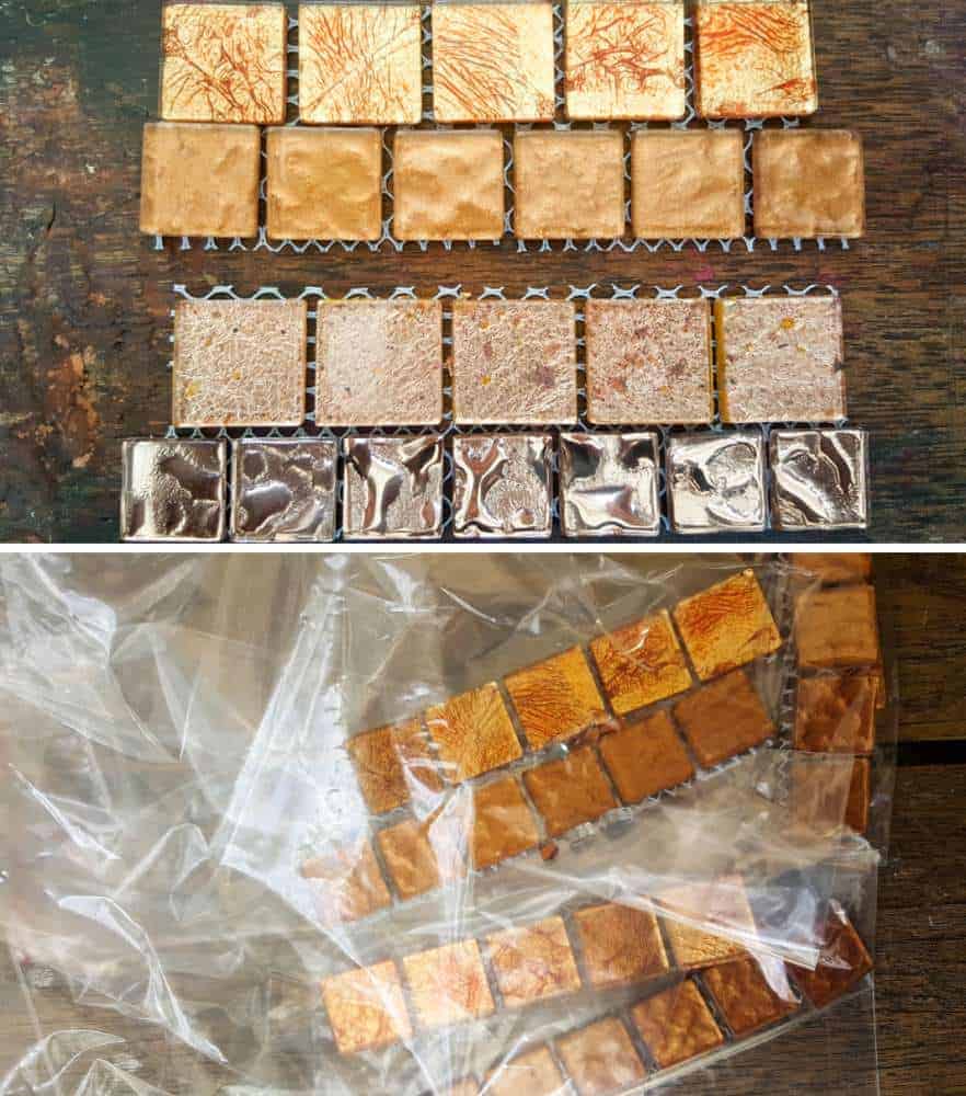 Putting your color combinations into bags helps#Mosaicart #FabergeMosaic #MosaicTips #acraftymix #Mosaictricks #MosaicDIY #MosaicHowTo #RussianEggs #MosiacDIY