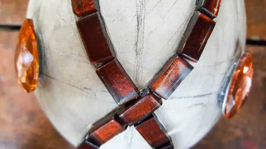 Start placing your tiles to define focus points or create outlines. #Mosaicart #FabergeMosaic #MosaicTips #acraftymix #Mosaictricks #MosaicDIY #MosaicHowTo #RussianEggs #MosiacDIY